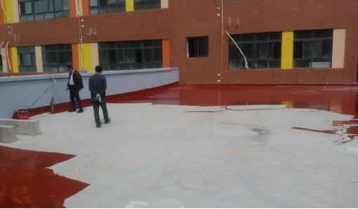 JS防水涂料施工現(xiàn)場(chǎng)